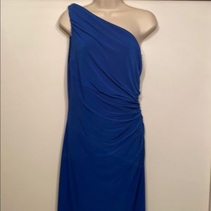 RL Bright Blue One Shoulder Dress